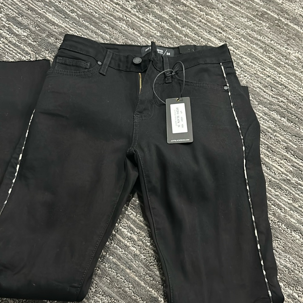 Just black denim straight leg